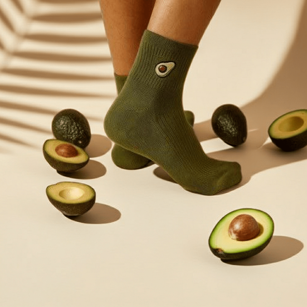Avocado Green Bamboo Socks | Eco-Friendly Breathable Crew Socks – PureStep - Purestep