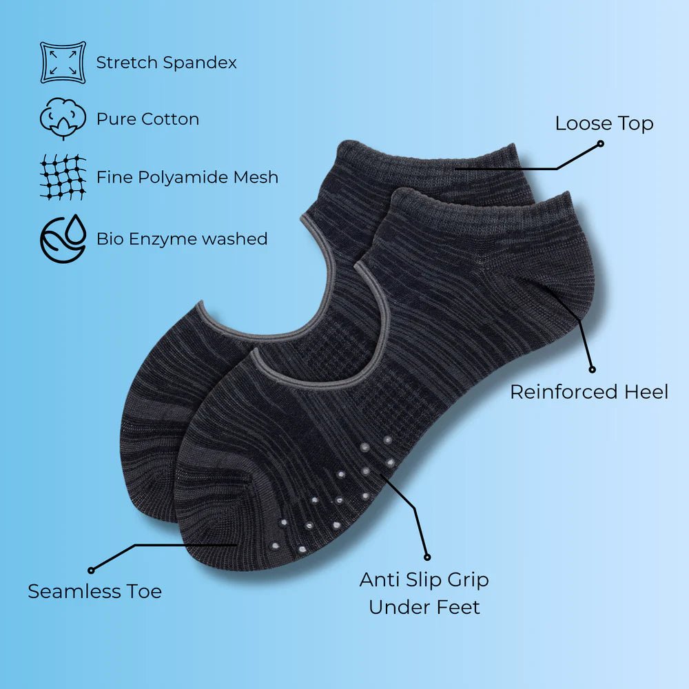 Bestsellers Studio Grip Pack (3 Pairs) | Yoga & Pilates Socks | Anti - Slip Control| - Purestep