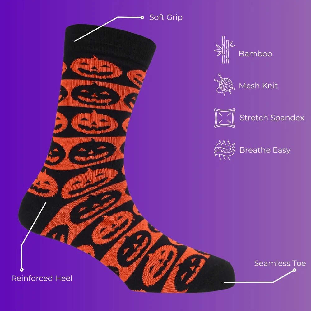 Boo Crew Bamboo Socks 👻 – Halloween Crew Socks (Unisex) - Purestep
