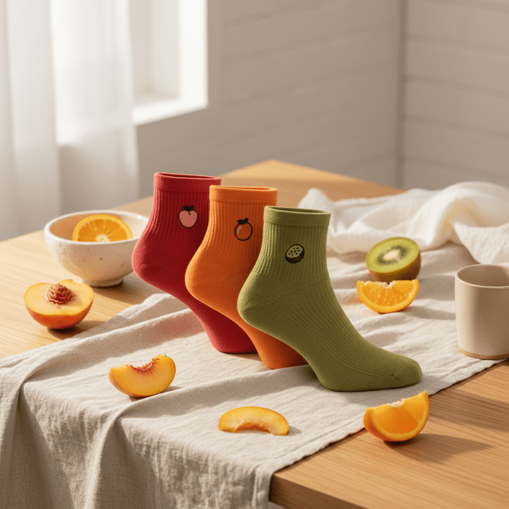 Fruit Sundae Pack – Organic Bamboo Socks (Pack of 3) | Soft, Breathable & Stylish Quarter Length Socks - Purestep