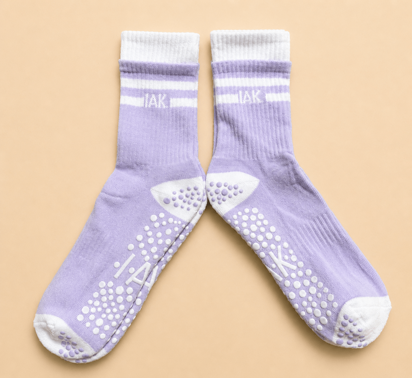 IAK Studio Grip Socks – Lavender & White - ReinStep