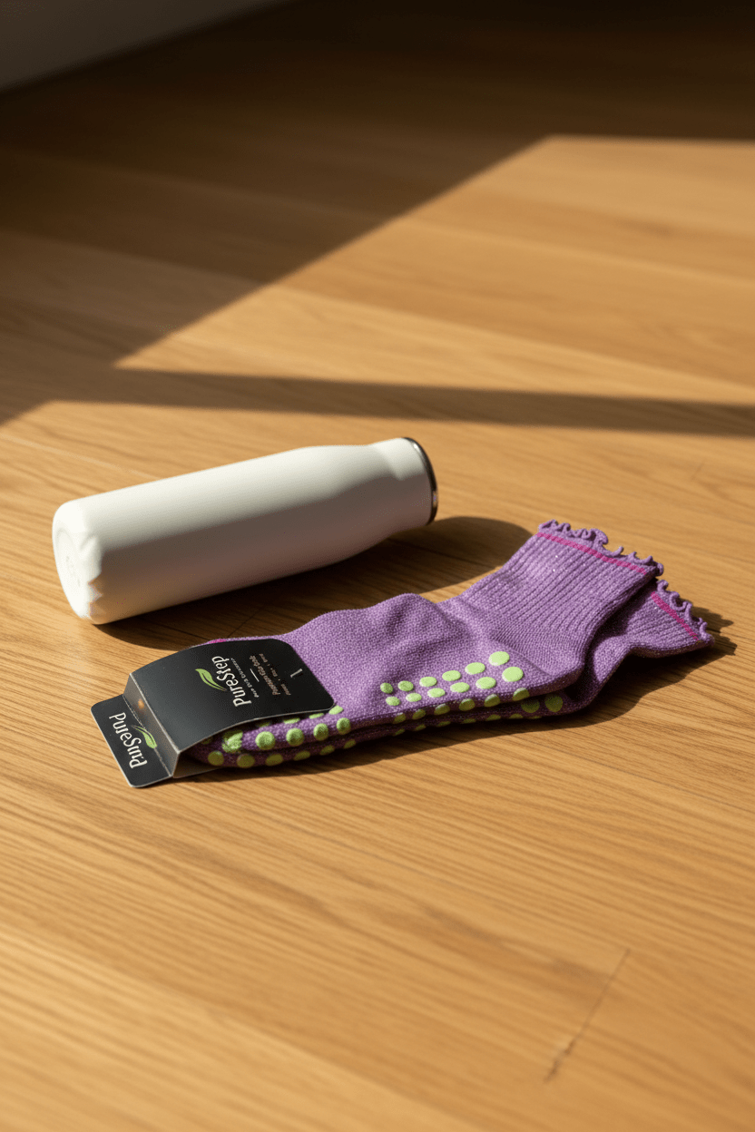 Lavender Bloom Pilates Grip Socks | Non-Slip Yoga & Reformer - Purestep