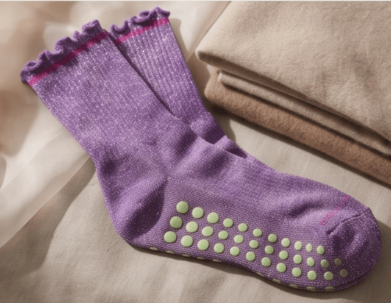 Lavender Bloom Pilates Grip Socks | Non-Slip Yoga & Reformer - Purestep