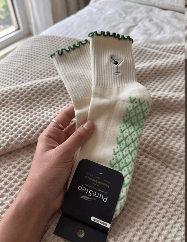 Matcha Martini Grip Socks | Non-Slip Pilates & Reformer - Purestep