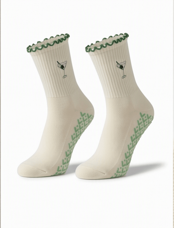 Matcha Martini Grip Socks | Non-Slip Pilates & Reformer - Purestep