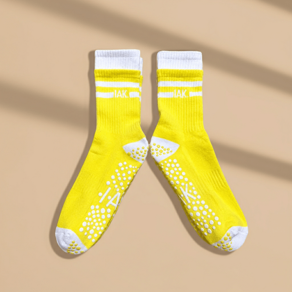Non-Slip Crew Length Pilates & Yoga Grip Socks - Purestep