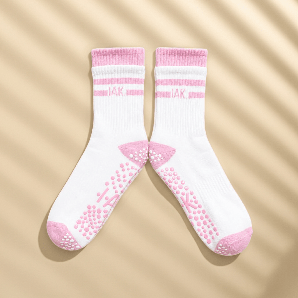 Non-Slip Crew Length Pilates & Yoga Grip Socks - Purestep