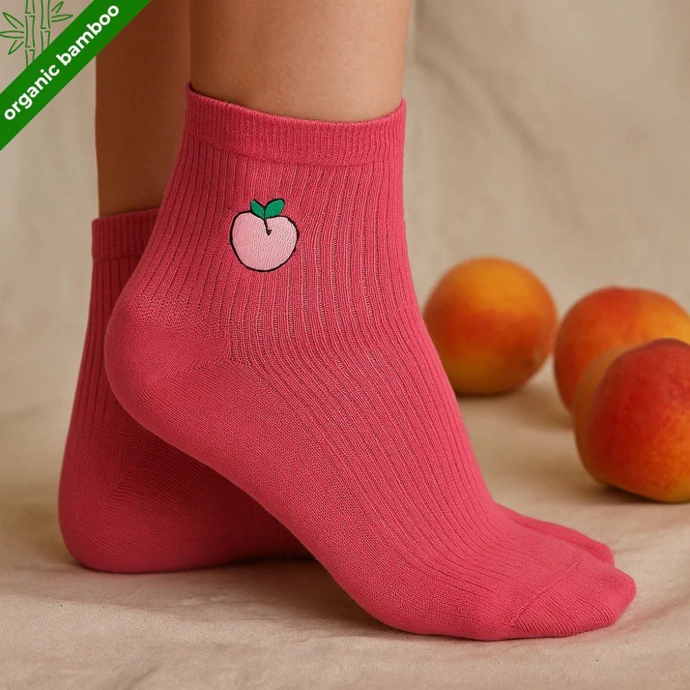 Peach Pink Bamboo Socks | Soft & Breathable Crew Socks – PureStep - Purestep