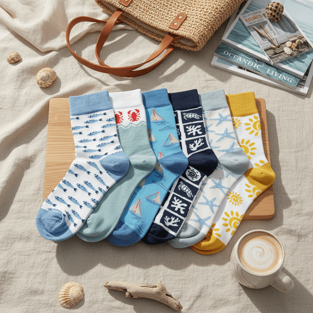 PureStep Coastal Escape – Premium Bamboo Socks (Pack of 6) - Purestep
