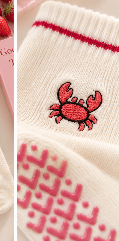 REIN Crab Studio Grip Socks | Non-Slip Pilates & Yoga Crew Socks - ReinStep