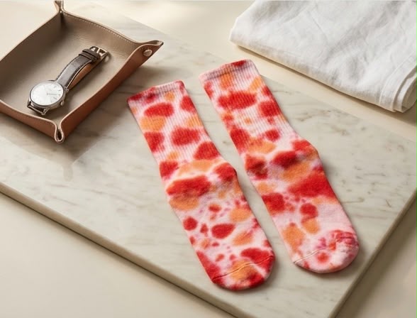 Tie-Dye Studio Grip Socks – Coral Tie-Dye - ReinStep